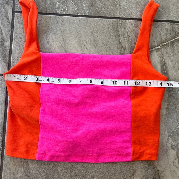 🧡 Beyond Yoga Vitality Spacedye Tank Top Colorblock Size Medium Pink Orange - Picture 7 of 8